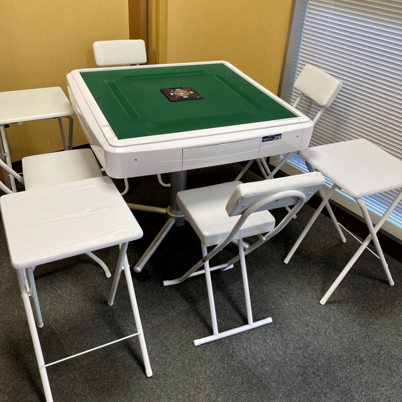 2本組】折りたたみサイドテーブル（ホワイト） / 全自動麻雀卓、手打ち 